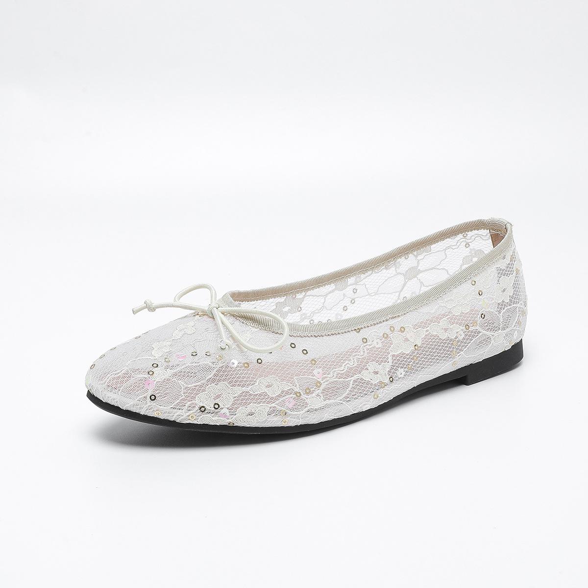 

Женские туфли большого размера - с круглым носком, с неглубоким носом, негладкие, с плоским дном, сетчатые, дышащие, одинарные туфли Fisherman 45 белый