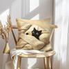 Couple Cats Cushion Cover Soft Plush Throw Pillow Cover | Double-Sided Decorative Cushion Case | Sofa Bedroom Home Decor