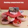 Multi-Layer Rotating Petal Snack Tray Divided Fruit Nut Holder with Lids Space-Saving Plastic Organizer for Home Kitchen Picnic
