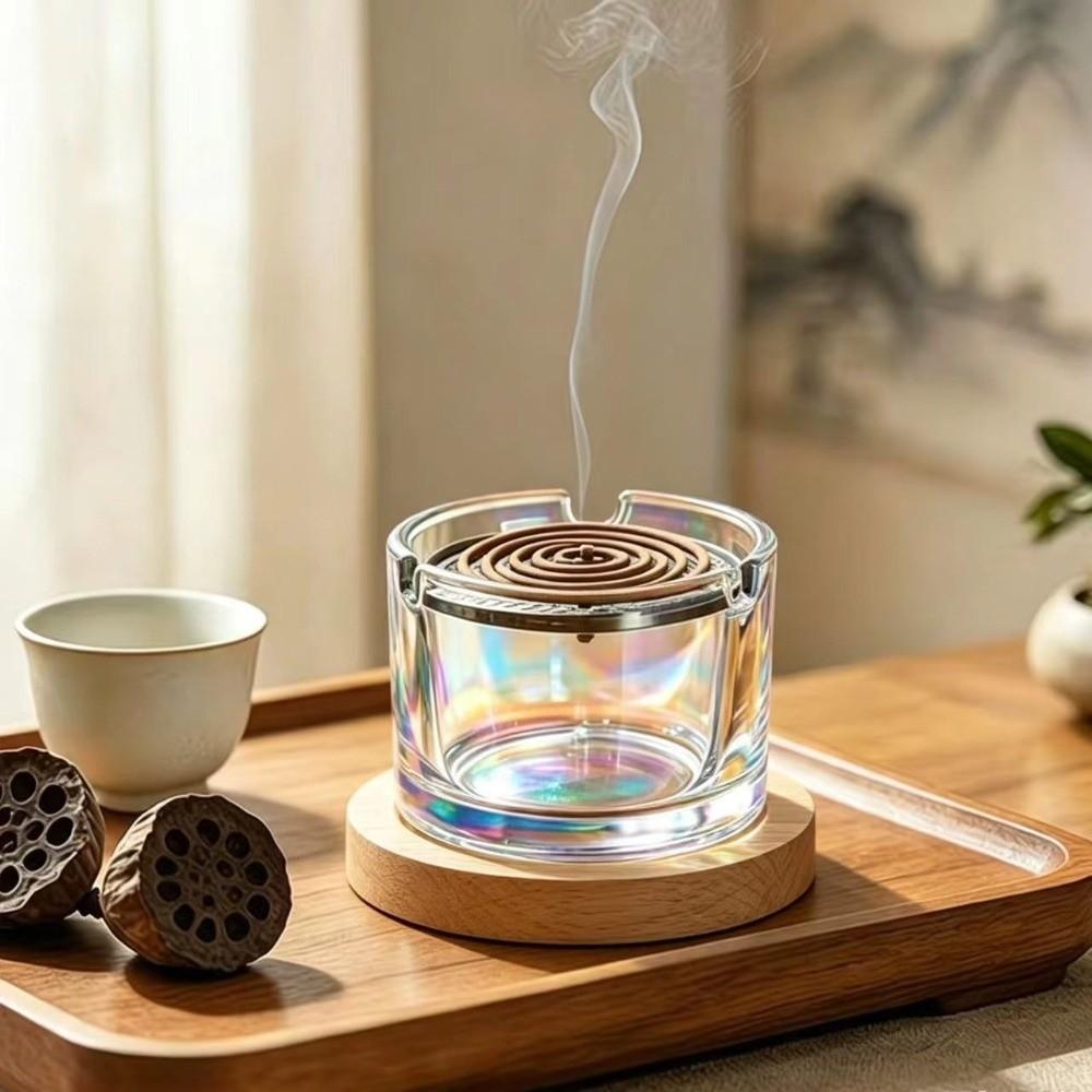 Anti Dust Glass Incense Burner Metal Filter Screen Aromatherapy Stove Home Decor