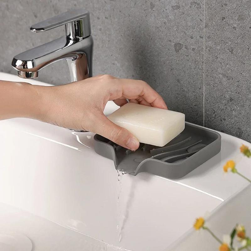 Soap drain box, kitchen and bathroom anti-slip sink tray, washing table, soap tray, no need for drilling drainage rack