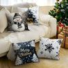 Merry Christmas Decorative Pillowcase 18X18 Inch Pillow Covers Throw Pillows Cushion Cases For Home Car Sofa Christmas Winter