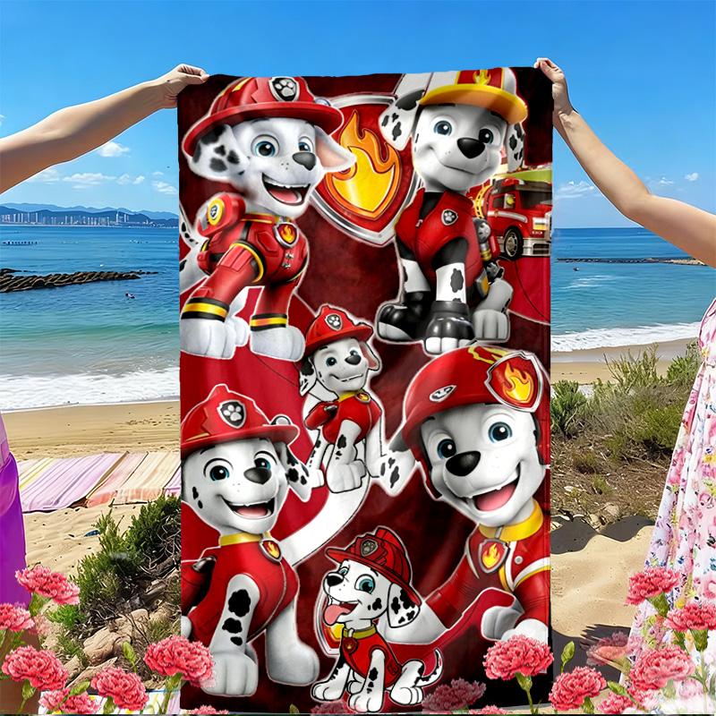 Asciugamano da Spiaggia con Stampa PAW Patrol, Asciugamano da Spiaggia Versatile Leggero Assorbente per Piscina Surf Yoga Bagno, Regalo Perfetto per Compleanno e Vacanze