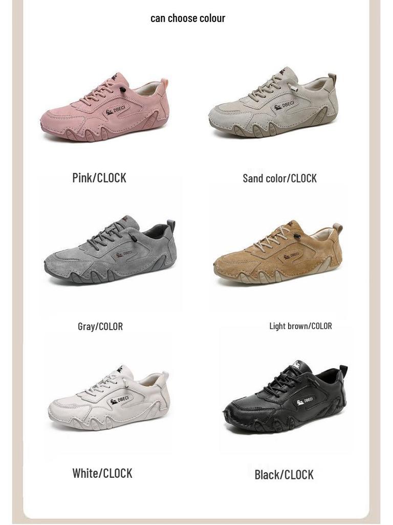 Genuine Leather Plus Size Unisex Outdoor Casual Sneakers for Spring/Summer
