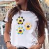 Women T-shirts Love Trend Style Dog Paw Cartoon Animal Pet 90s Summer Graphic Print Female Stylish T Top Shirt Girl Tee T-Shirt