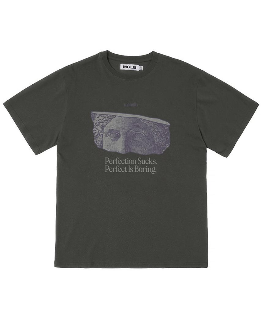 MATCHGLOBE David Face Cut Oversized Tee (Dark Gray)
