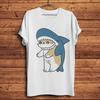 Edo Ukiyo Shark Funny Vintage T ShirtHomme Unisex White Casual Short Sleeve TshirtUkiyoe StreetwearUnisex Tee Breathable Print