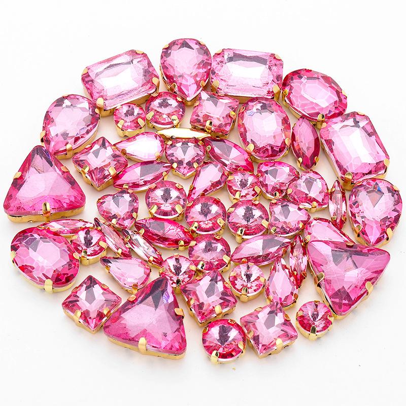 50 Perle di Cristallo a Griffa Singola da Cucire a Mano Trapanino Accessori Fai da Te per Abbigliamento Accessori Matrimonio Trapanino a Griffa da Cucire a Mano con Fori Perline Strass da Cucire