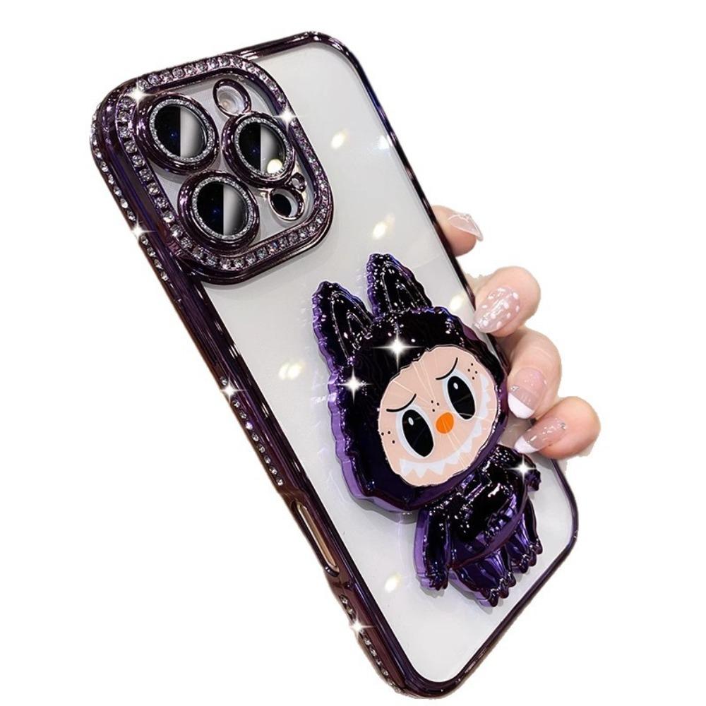 Mirror Holder Applies To Apple 17promax Mobile Phone Case Rhinestone IPhone15 16 Cartoon Cute