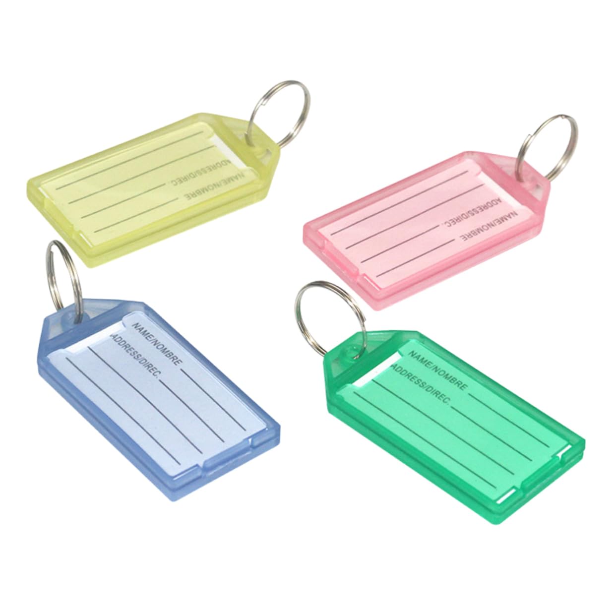

NUOLUX Luggage Tags, Plastic Key Tags, Luggage Number Tags, Name Tags, 40 Name Label Plates, Key ID Labels, Office Clamshell Key ID