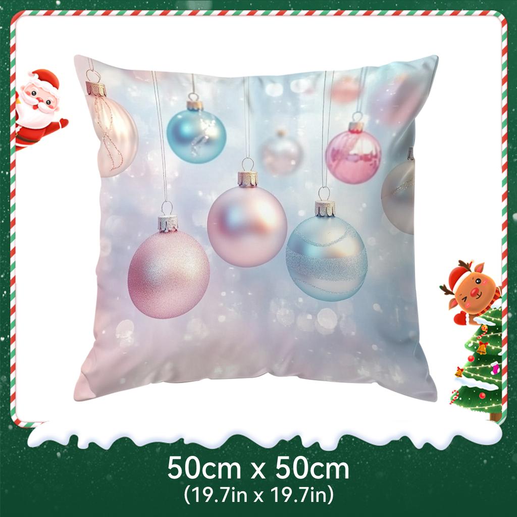 Christmas Decor Ball Pillowcase Printed Polyester 40/45/50Cm Throw Pillowcover Decorative Sofa Cushion Pillowslip Home Decor