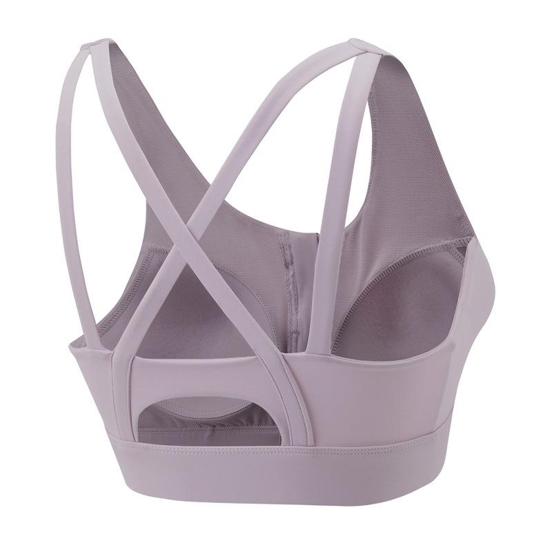 High-strength Shockproof Gathered Fitness Wear with Fixed Cups Thin and Beautiful Back Yoga Wear Front Zipper Sports Bra