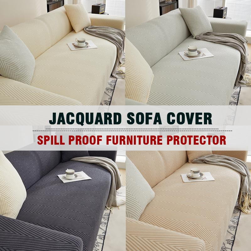 Jacquard Sofa Überwurf Stretch Sessel Couchbezug Großes Sofa L-Form Ecksofa Möbel Schutz für Kinder Haustiere Waschbar 1 Stück