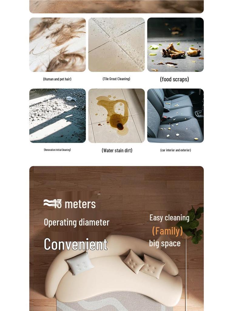 AUX High-Power Silent Vacuum Cleaner and Mop for Household and Post-Construction Cleaning