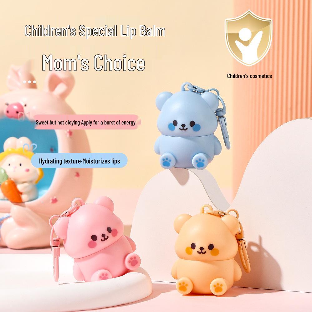 Jiao Zhi Wu Yu Cute Bear Lip Balm for Kids - Moisturizing & Hydrating Protection for Dry, Cracked Lips.