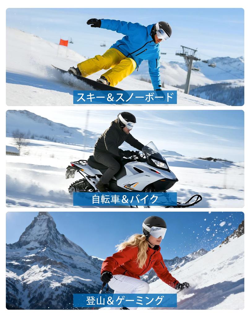 Innerking Ski Glasses Double Wide Field of Flat Helmet UV Impact Heat Flame Suitable for Men and Snow Sports Adjustable Snowboard Anti-Fog Goggles,