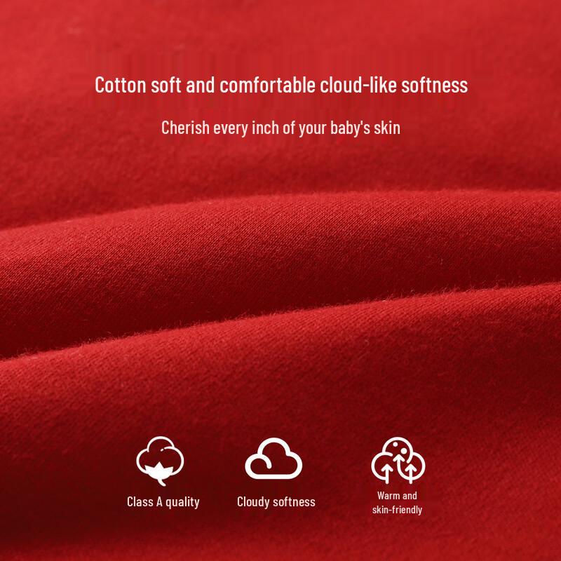 Youqi Baby Festive Red Long-Sleeve Two-Piece Set