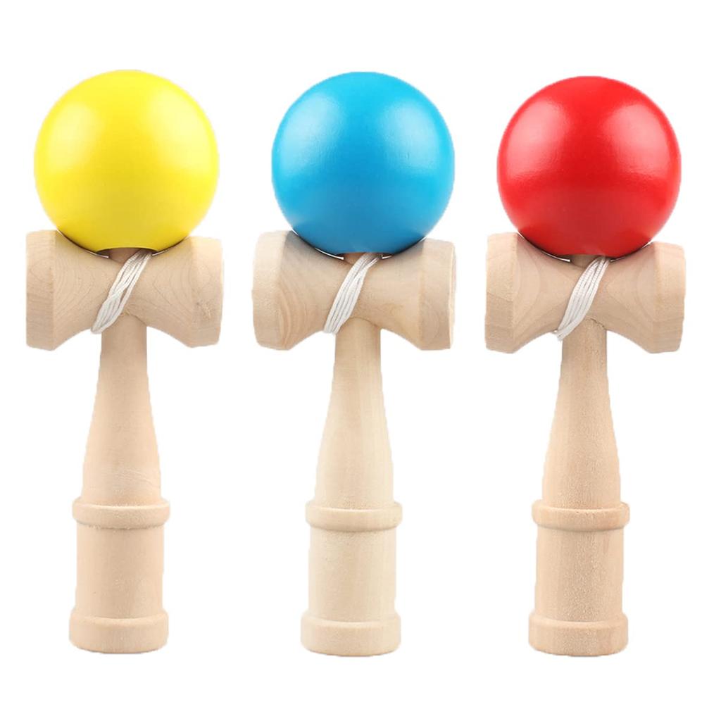 Heculos Kendama Set of 3 Kendama for Kendama and Competition (Yellow, Red, Blue) Classes, Practice,