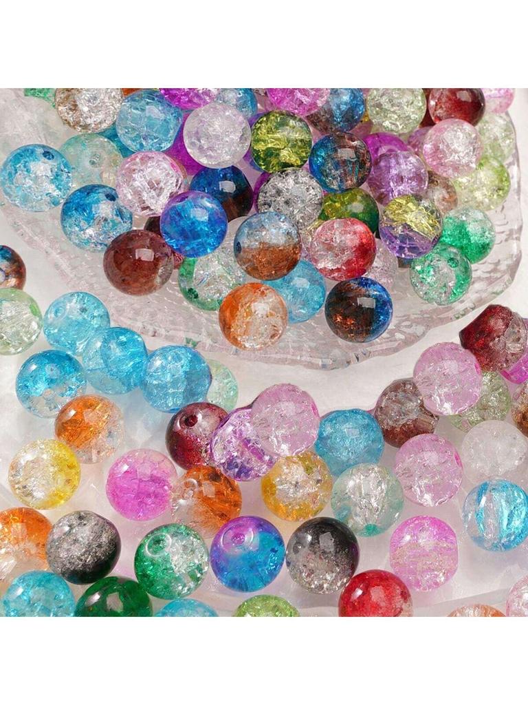 8-14mm Whtie and Random Mixed Crackle Acrylic Beads Spacer Ball Beads for DIY Bracelet Fashion