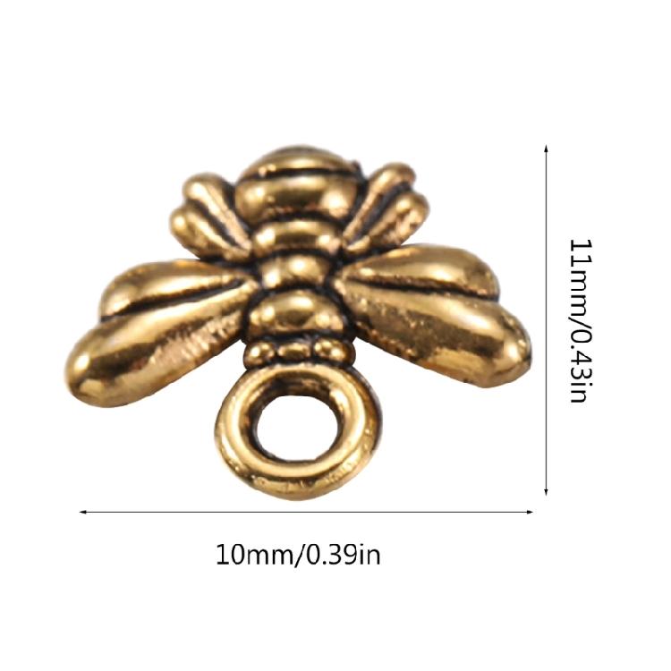 Pack of 40 Handmade Craft Pendants Bees Shaped Jewelry Making Supplies Ornament