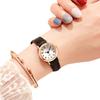 Fashion Minimalist Quartz Retro Watch With PU Leather Strap Round Dial Wrist Watch for Casual Daily Office for Women