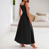 Women's Casual Fashion Round Neck Sleeveless Irregular Hem Midi Dress
