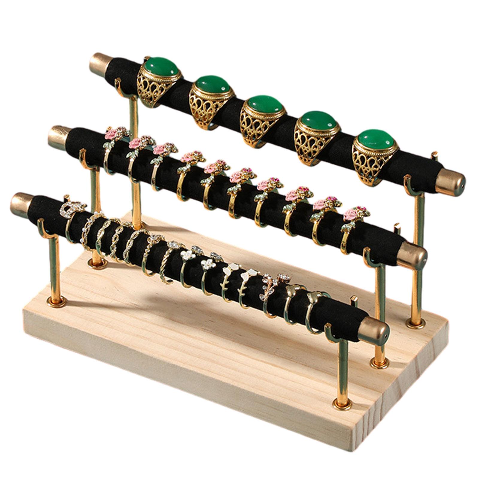

Стойка для колец из цельного дерева, элегантный и минималистичный органайзер для ювелирных изделий, портативная стойка для хранения ювелирных изделий, держатель для дисплея 3