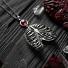 Detailed Metal Gothic Necklace With Heart Charm Perfect For Dark Aesthetic Wardrobe