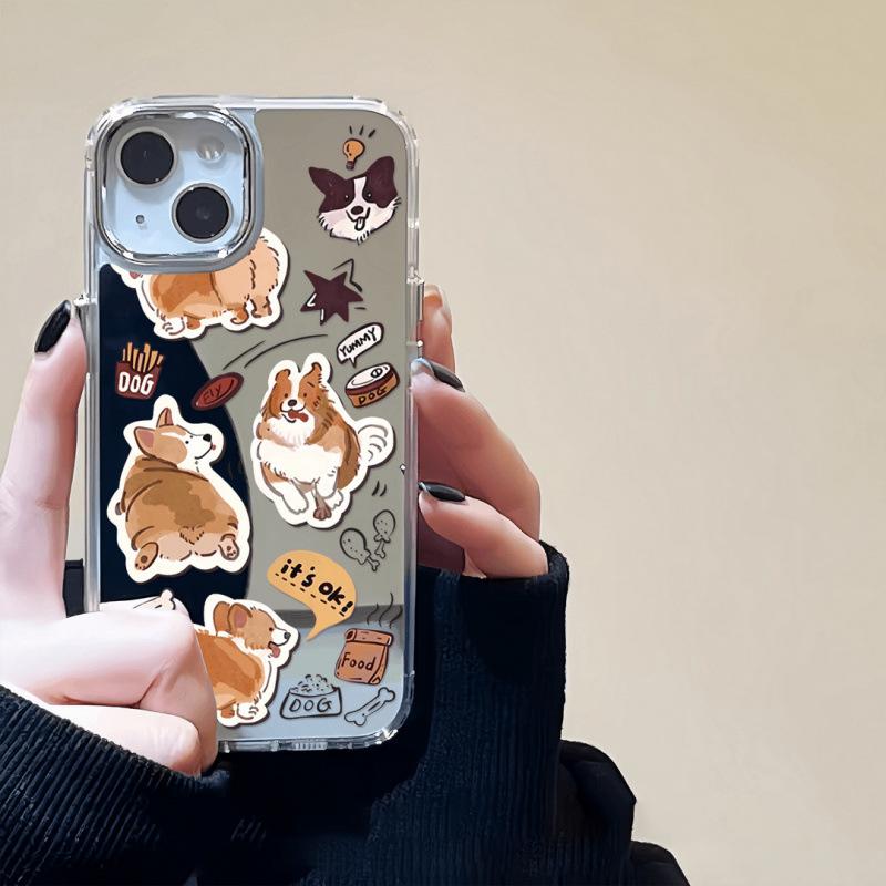 Cute Fat Corgi Apple 11promax Mobile Phone Case iPhone11pro Mirror 11 Makeup Mirror 11 Women 11