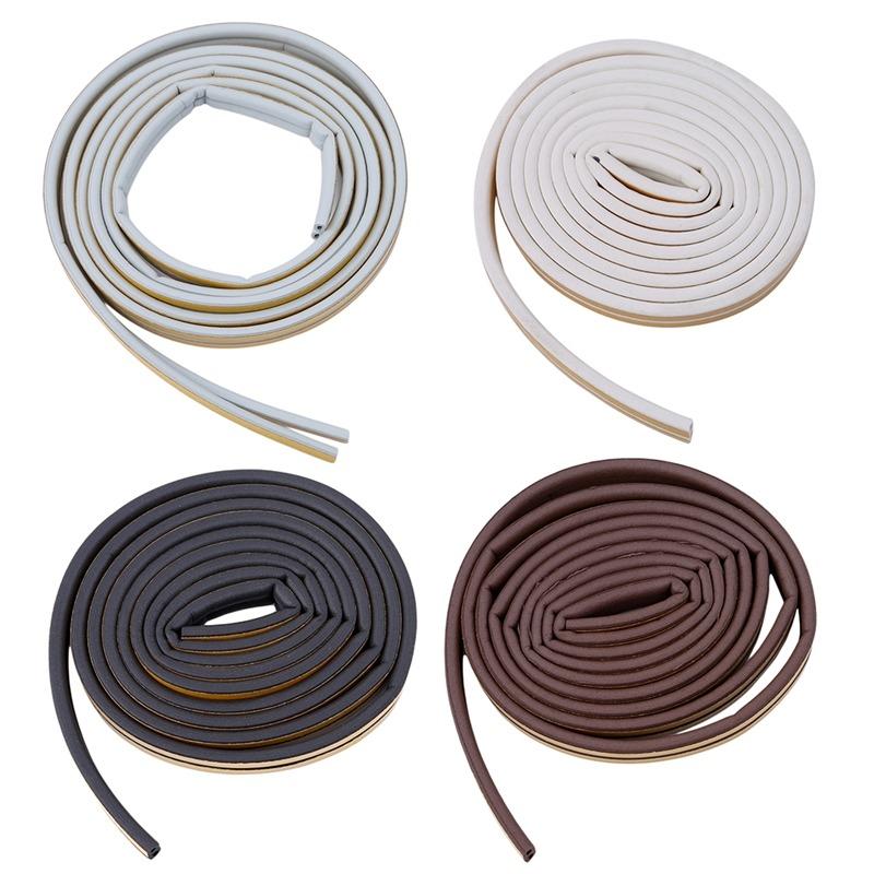 

Self Adhesive Weather Strips Noise Insulation Rubber Draught Excluder Foam Seal Strip Window Door Anti-Collision Strips серый