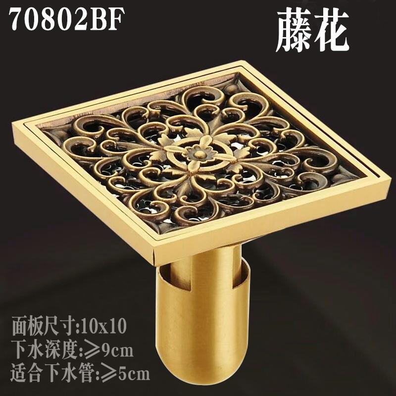 10X10cm antique brass odor proof floor drain bathroom shower room bathroom floor drain odor proof hardware bathroom accessories