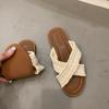 Ethnic Cool Slippers 2025 New Summer Vintage Woven Cross Bohemian Student Flat Bottom Flip