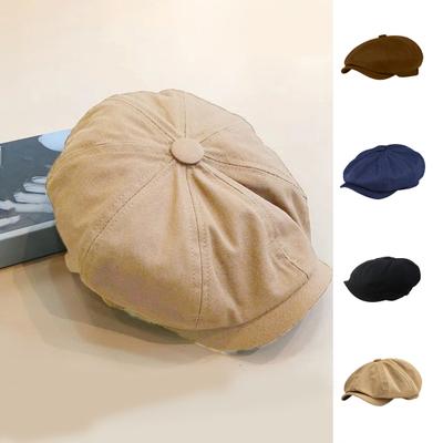 Beret Hat Short Brim British Style Retro Round Top Fine Texture Sun Protection Breathable Classic Western Newsboy Hat Fashion Accessories