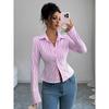 Casual Simple Striped Long-sleeved Button Tops and Shirts for Women 2025 Autumn and Winter