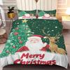 Gingerbread Man Santa Claus  Christmas Tree Reindeer Anime Printed Bedding Set Duvet Cover Queen Cotton Cute Cartoon Quilt Cover