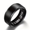 'I Love You' Hand in Pattern 6MM Width Couple Rings Fashion for Lovers Stainless Steel Jewelry Gifts