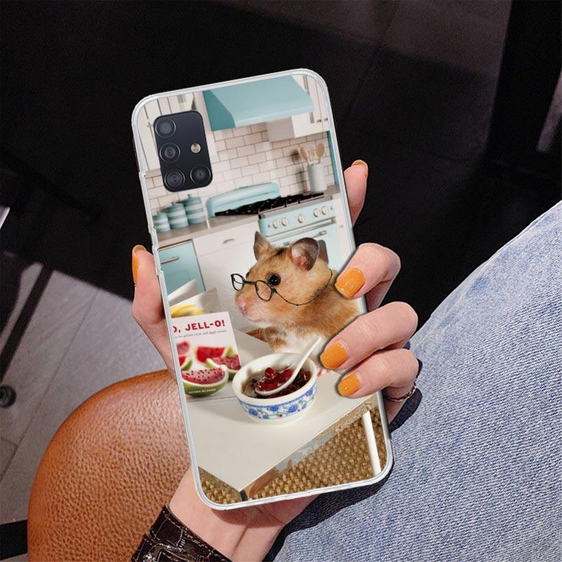 Cute Lovely Pet Hamster Phone Case For Samsung Galaxy A52 A32 A22 A12 A51 A31 A50S A30S A20S A10S Note 20 Ultra 10 Plus S10 A72