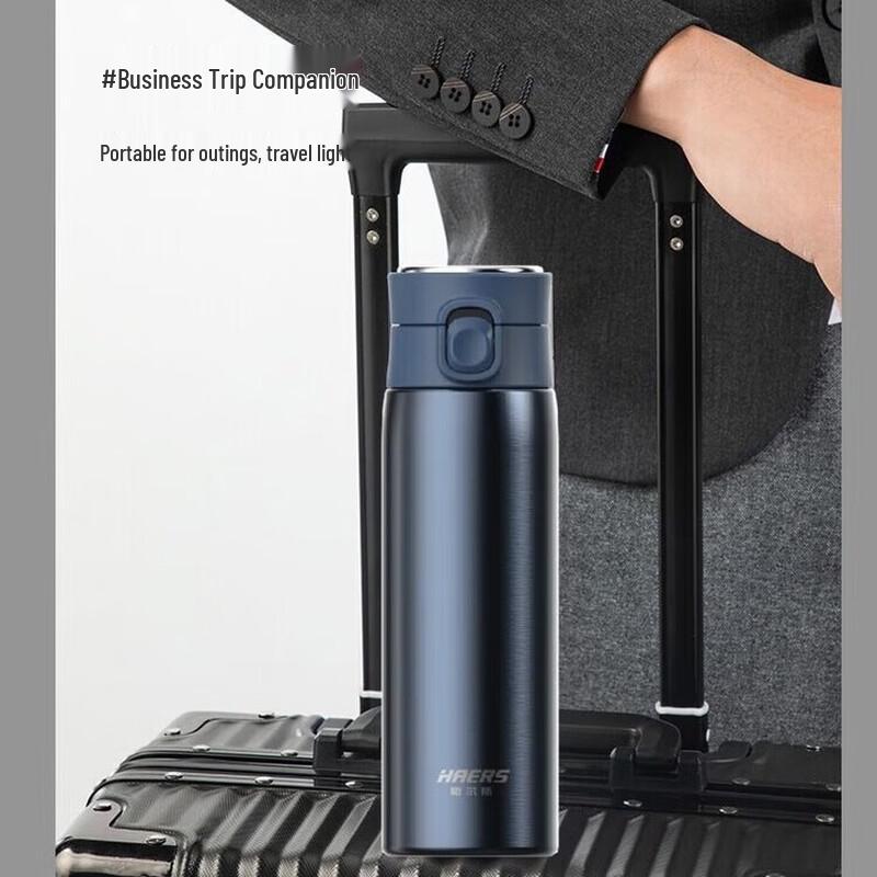 HAERS 316 Stainless Steel Portable Insulated Thermos with Pop-Up Lid 420ml