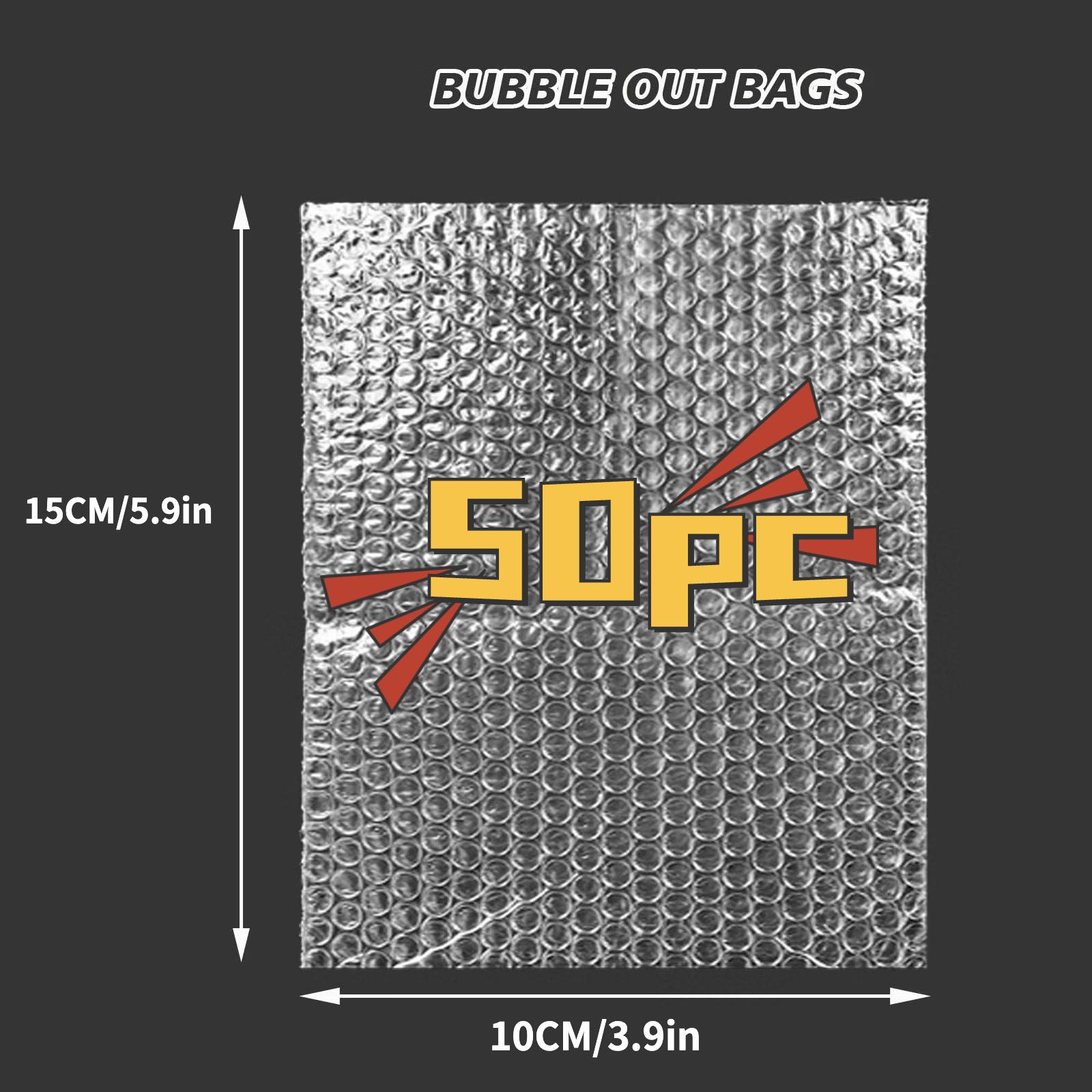 

50Pcs Clear Bubble Out Bags, for Shipping, Bubble Cushioning Wrap Bags for Mailing Packing, Moving