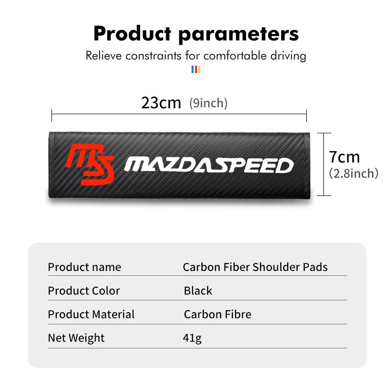 For Mazda Carbon Fibe Car Seat Belt Pads Shoulder Cover Auto Accessories 3 6 CX5 2 CX3 CX9 MX5 RX8 Axela Demio Atenza MS