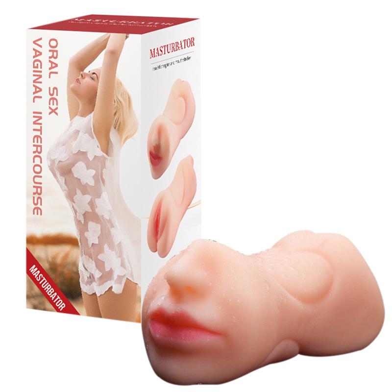 Double-Headed Silicone Male Masturbator with Realistic Features
