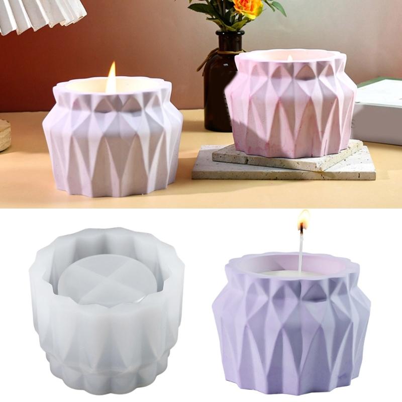 Flexible DIY Diamonds Facet Mold For Crafting Versatile Vase Pen Holder Storage Jar And Scented Candle Cup