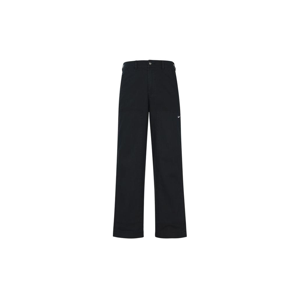 Nike Solid Logo Print Side Pocket Cargo Pants Men Bottoms Black DQ5180-010