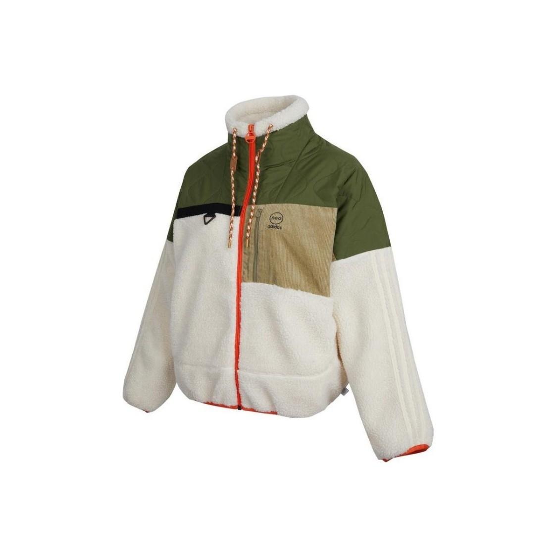 adidas Printed Logo Zip-Up Retro Sports High-Neck Jacket for Women, Colorblock XXL