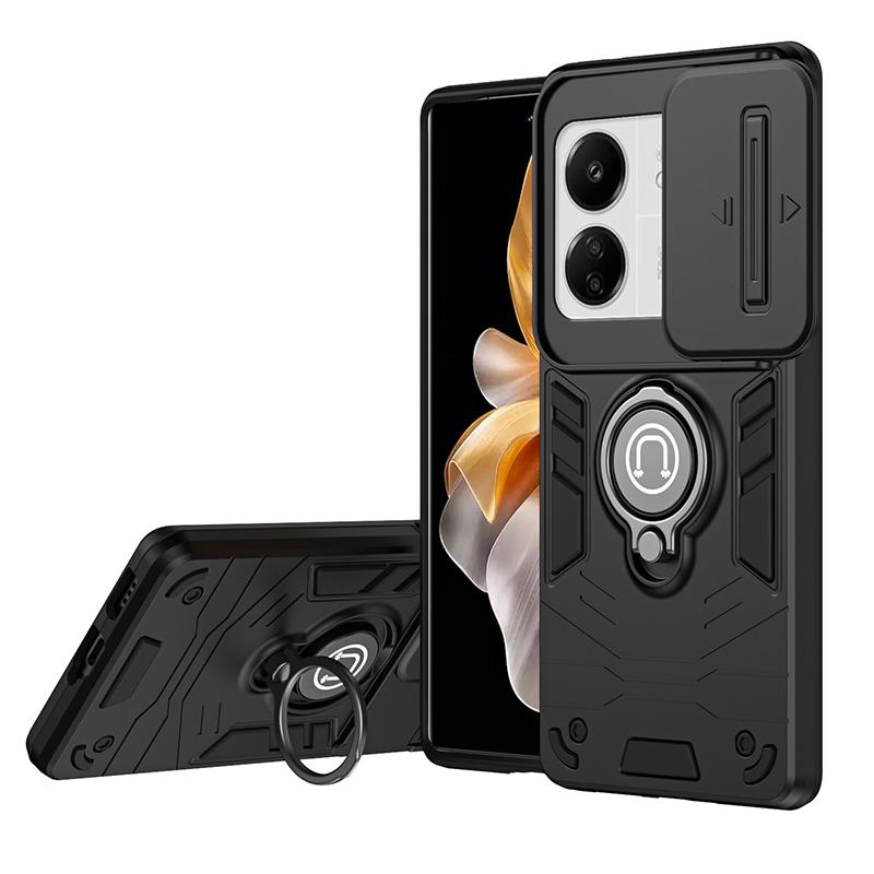 For Redmi 13C Luxury New Armor Magnetic Shockproof Case For Redmi 13C Camera Lens Protective Phone Cover For Redmi 13C Cases