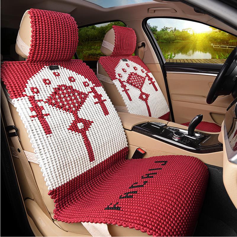 

LYZD Vika Плетёная вручную подушка на сиденье автомобиля, Дизайн «Китайский узел» из ледяного шёлка, Премиальный аксессуар для интерьера красный