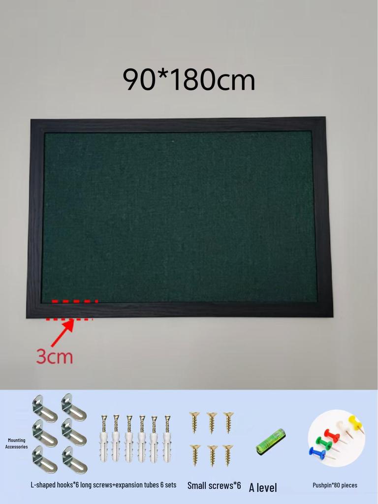 Black Frame Burlap Cork Board: Wall-Mounted Photo & Message Display for Kindergarten Theme