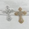 2/10Pcs Vintage Cross Crystal Center Flatback Rhinestone Decorative Accessories For Diy Brooch Craft Making