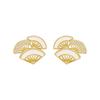 Diamond Fan-Shaped Ginkgo Biloba Stud Earrings Temperament Earrings Women'S Fashion Earrings