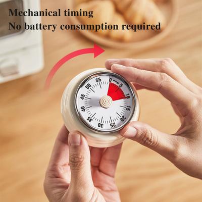 60-Minute Mechanical Timer with Magnetic Base Portable Kitchen Timer Visual Dial Ringer Alert Time Management Tool